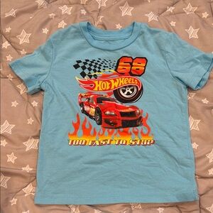 Hot Wheels Blue Kids Short Sleeve Tee